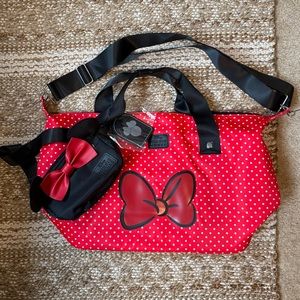 Disney MINNIE MOUSE 3 Piece SET Duffle & Fanny Bag NWT!
